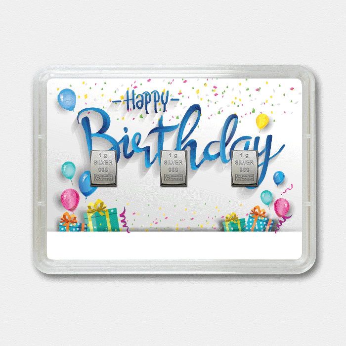 Silberbarren 3g "Zum Geburtstag" (Flip) - Hauptansicht