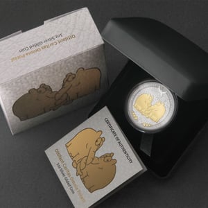 Silbermünze 1oz "Caritas Omnia Potest" 2025 (vergoldet) Ottifanten – Rüsselfanten 19% (Tuvalu) - Miniaturansicht 5