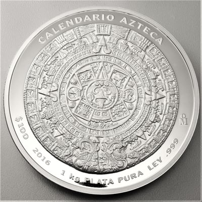 Silbermünze 1kg "Aztekenkalender" 2016 (PL) (Mexiko) - Miniaturansicht 1
