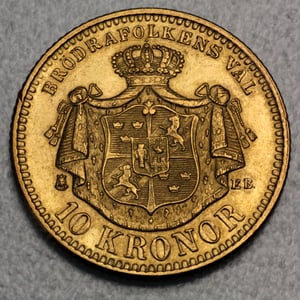 Goldmünze 10 Kronor "Oscar II" (Schweden) - Miniaturansicht 4