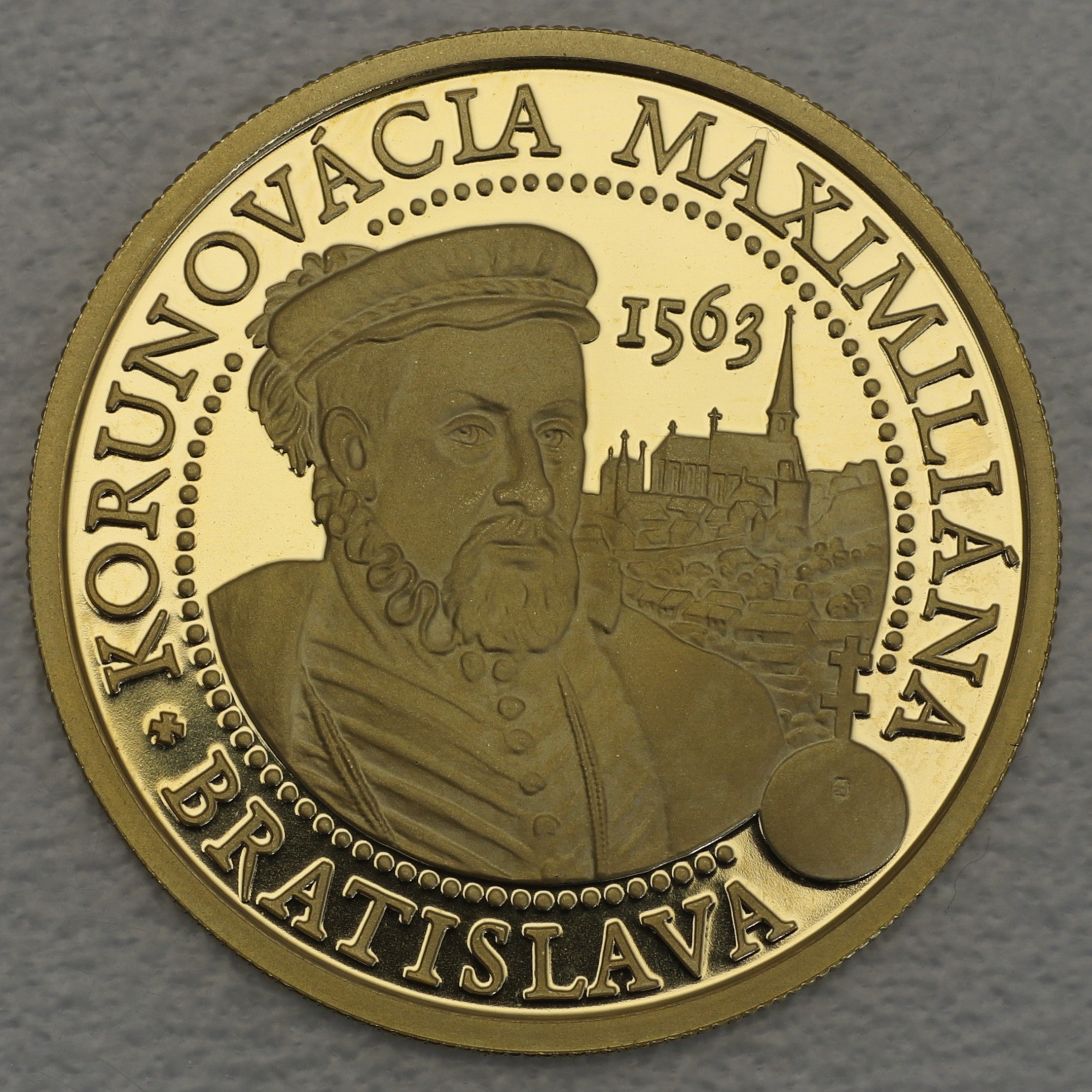 Goldmünze "100 Euro" 2013 450. Jubiläum Krönung Maximilian (Slowakei) - Detailansicht 1