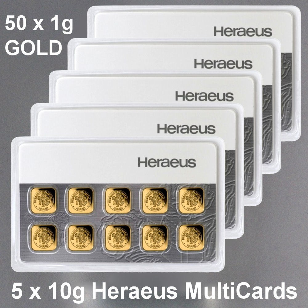 Investmentpaket "MultiCard" HERAEUS (5x 10g Au) - Detailansicht 1