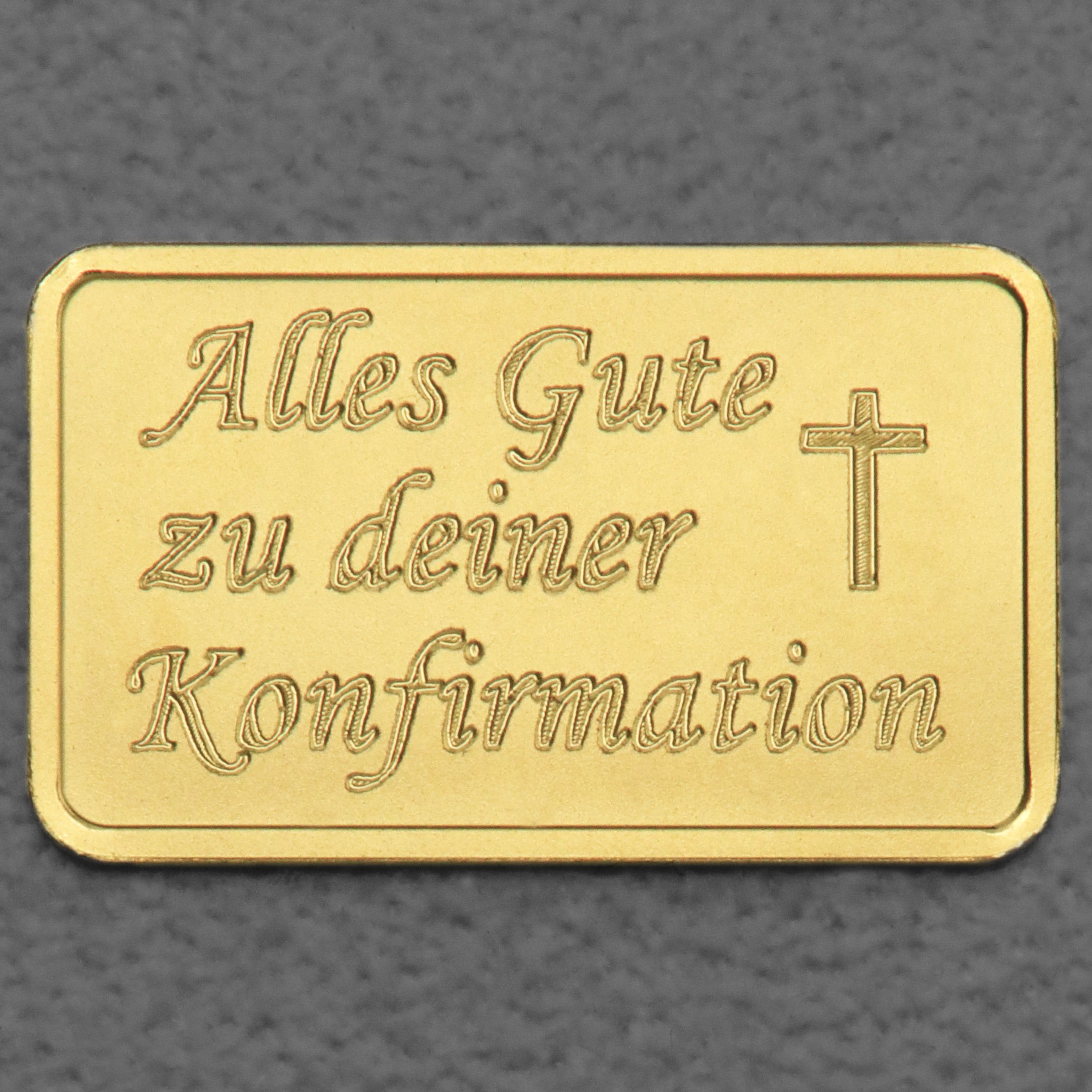 Goldbarren 2,5g Gravur "Konfirmation" - Hauptansicht