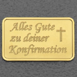Goldbarren 2,5g Gravur "Konfirmation" - Hauptansicht