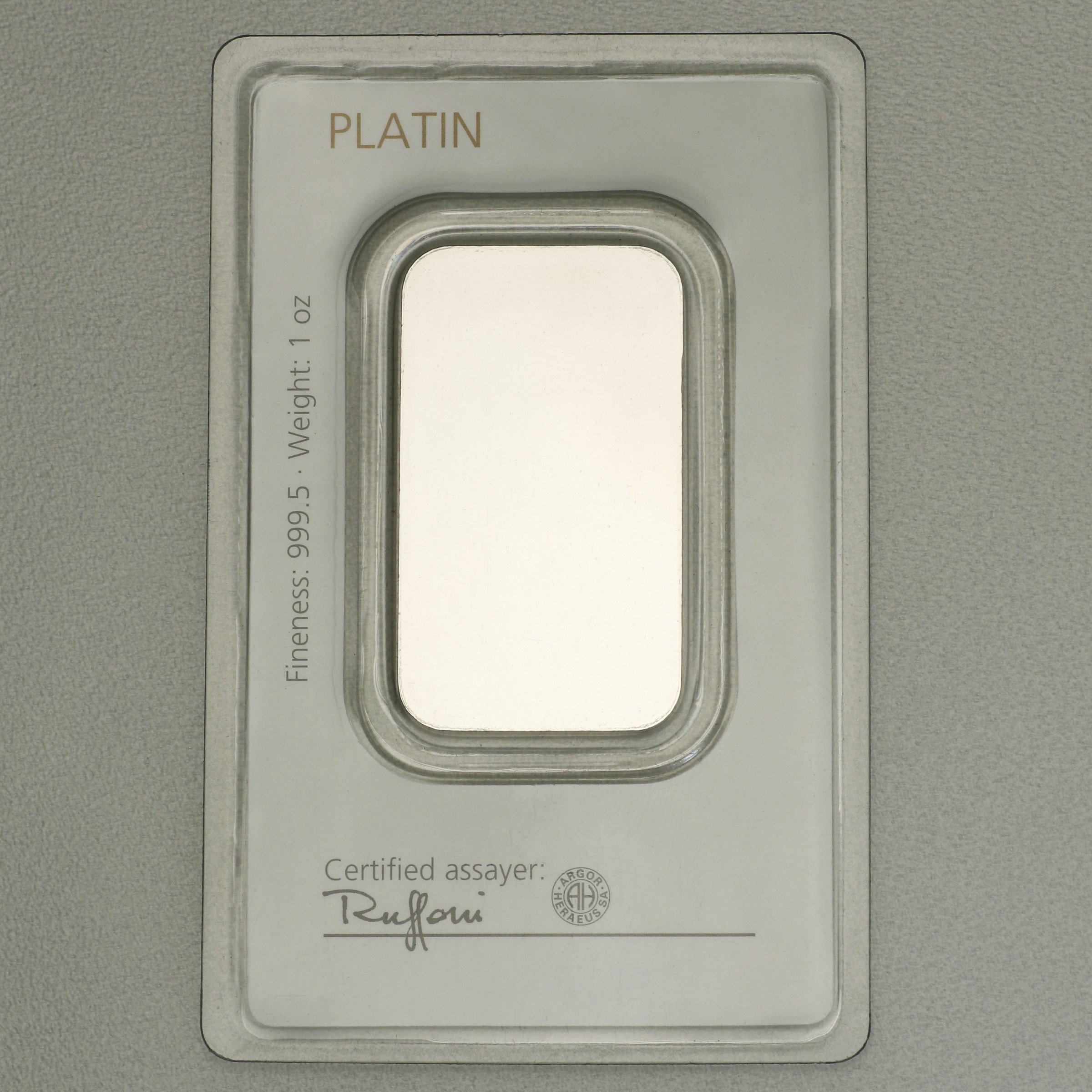 Platinbarren 1oz DEGUSSA (Pt) - Detailansicht 1