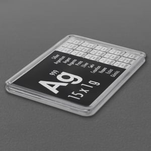 Silbertafel 15 x 1g "Ag International" (Motivbox) - Miniaturansicht 3