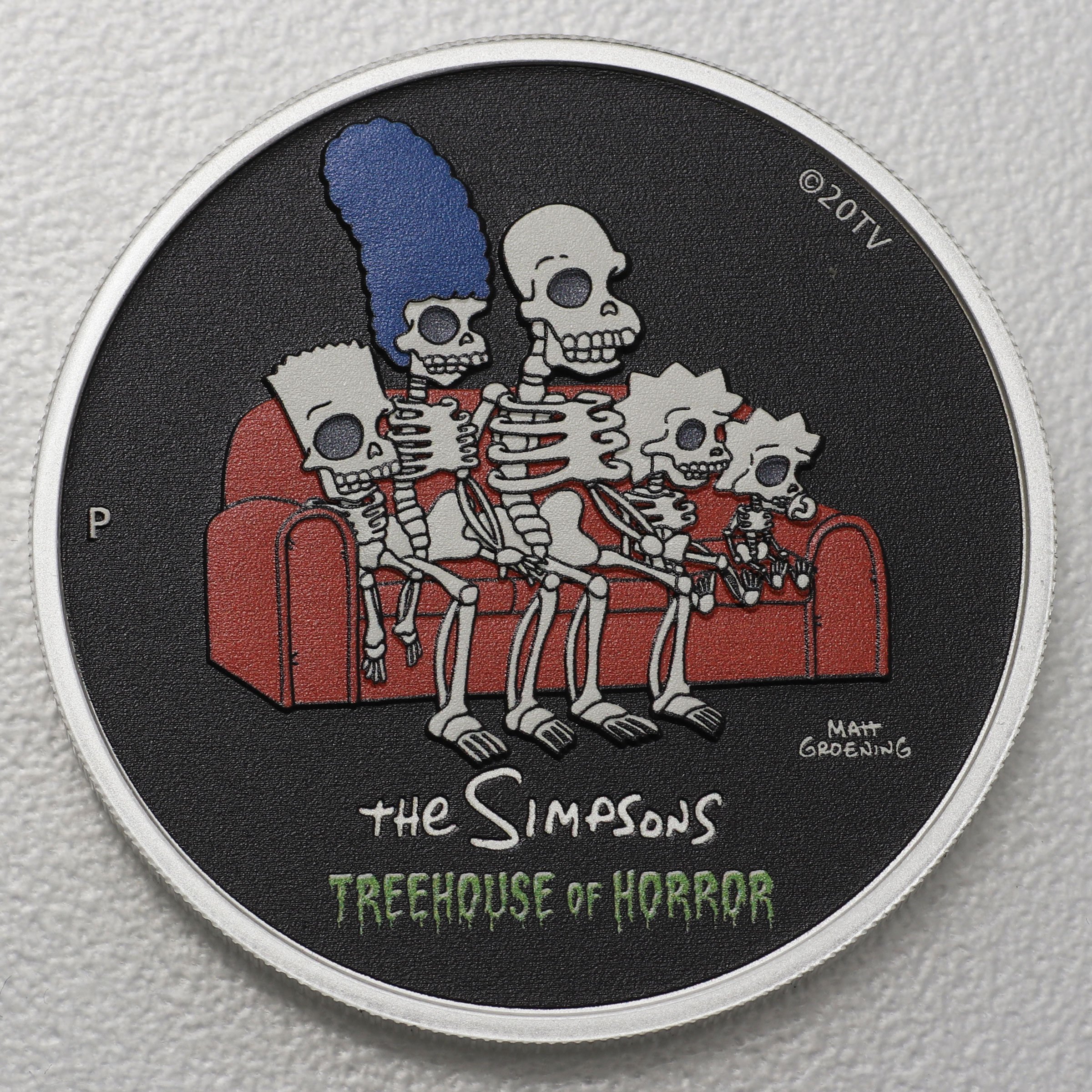 Silbermünze 1oz " Treehouse of Horror" 2022 (koloriert) The Simpsons (Tuvalu) - Hauptansicht