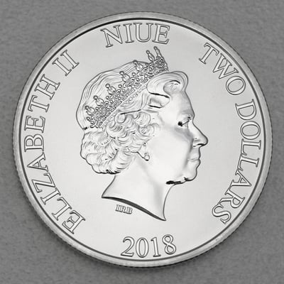 Silbermünze 1oz "Hund" 2018 Year of the Dog (Niue) - Miniaturansicht 2