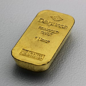 Goldbarren 1oz DEGUSSA, "Sargbarren H+M" - Miniaturansicht 3