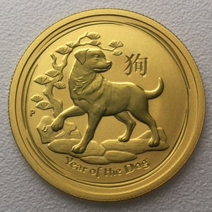 Goldmünze 1oz "Hund" 2018 Lunar II – Year of the Dog (Australien) - Hauptansicht