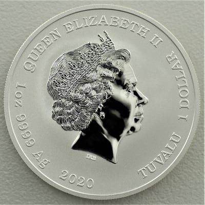 Silbermünze 1oz "Chinese New Year" 2020 (koloriert) (Tuvalu) - Miniaturansicht 2