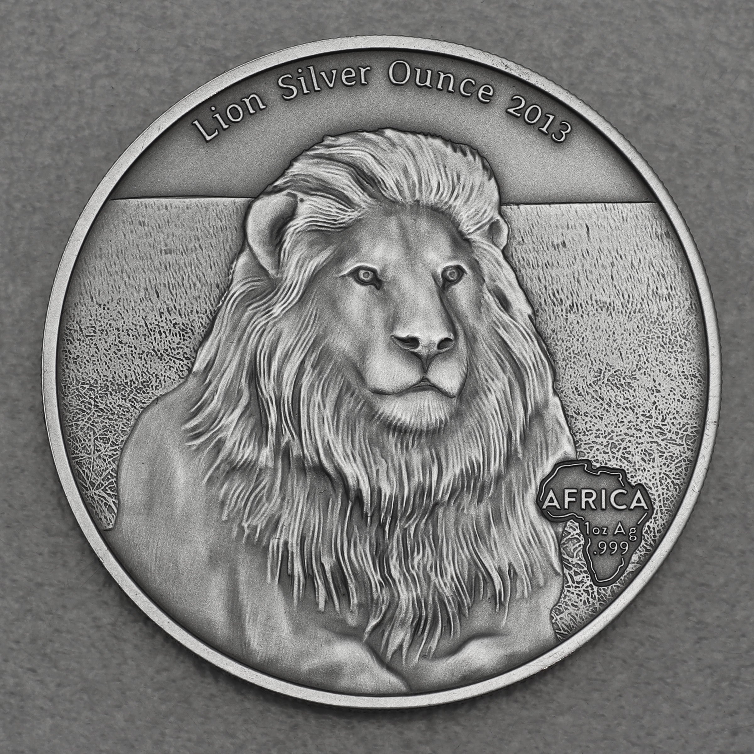 Silbermünze 1oz "Löwe" 2013 (AF) Africa Silver Ounce diff. (Gabun) - Hauptansicht
