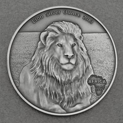 Silbermünze 1oz "Löwe" 2013 (AF) Africa Silver Ounce diff. (Gabun) - Miniaturansicht 1