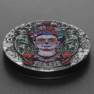 Silbermünze 2oz "Frida Kahlo" 2024 (AF/koloriert) (Tuvalu) - Miniaturansicht 3