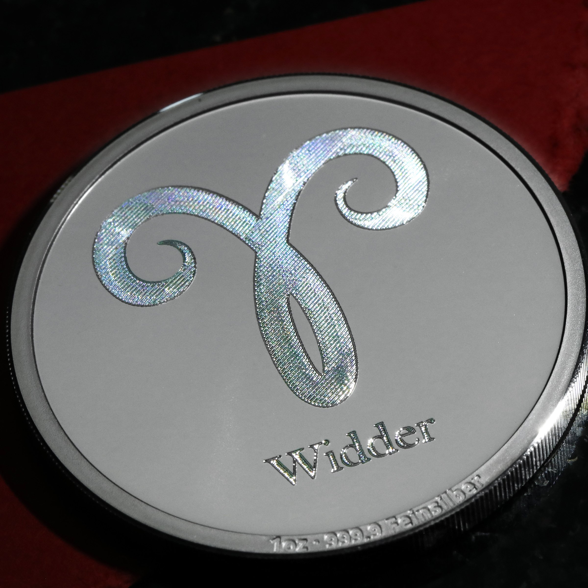 Silbermedaille 1oz "Sternzeichen Widder" Gravurmedaille - Detailansicht 5