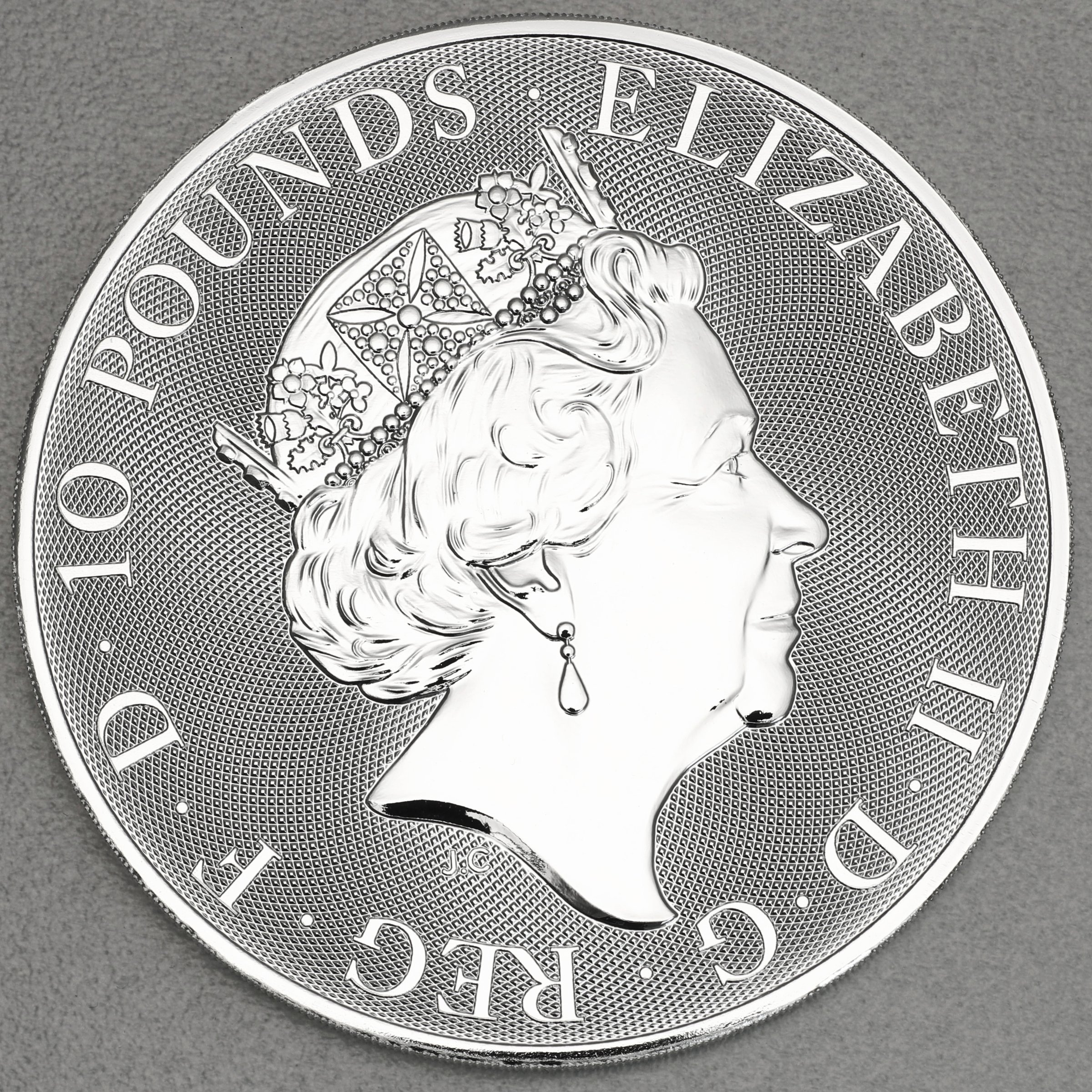 Silbermünze 10oz "White Lion of Mortimer" 2021 The Queen s Beasts (Großbritannien) - Detailansicht 1