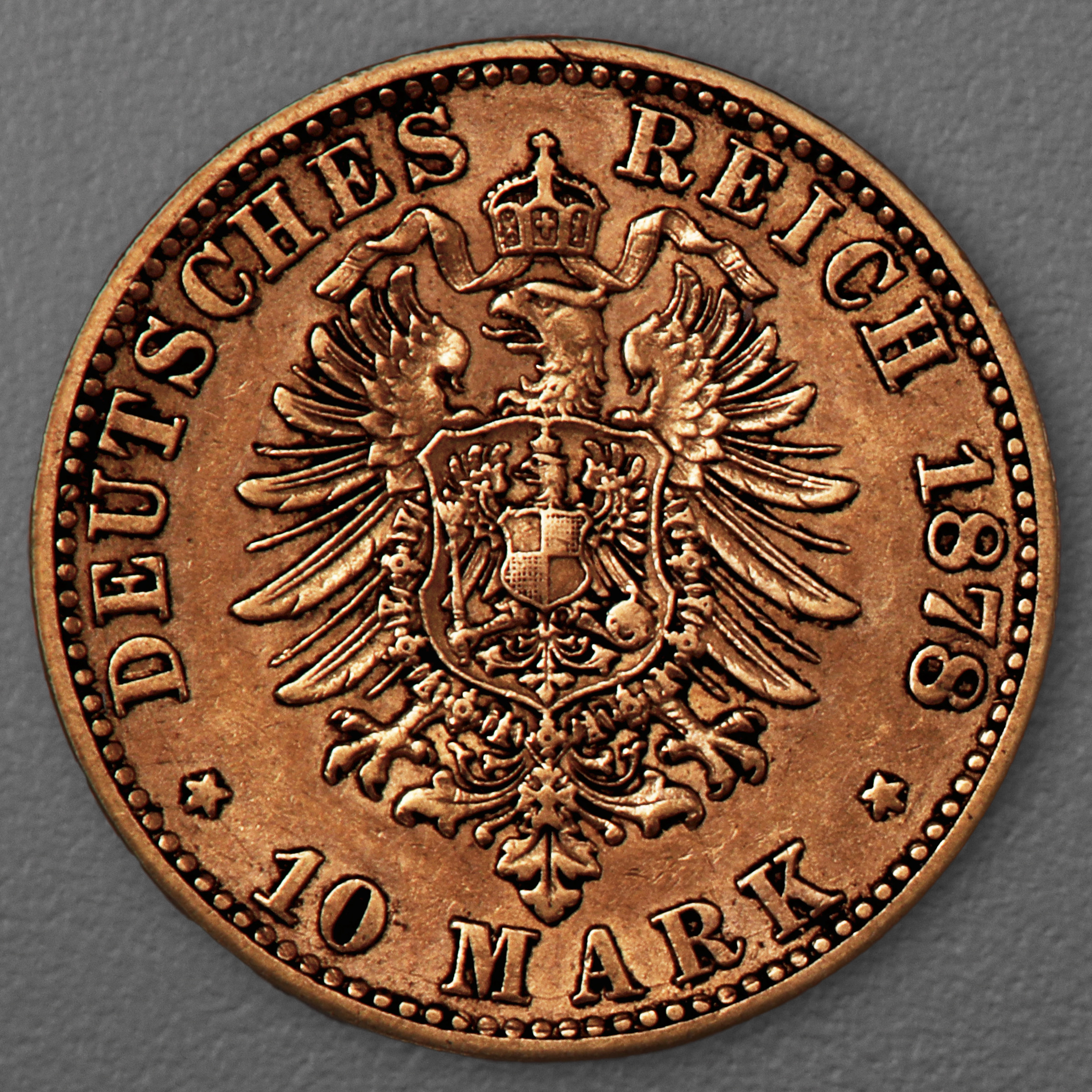 Goldmünze 10 Mark "Wilhelm I." 1878-C J.245 (Preußen) - Detailansicht 1