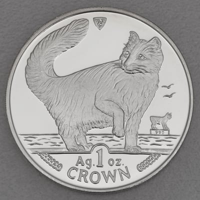 Silbermünze 1oz "Norwegian Forest Cat" 1991 Cats (Isle of Man) - Miniaturansicht 1