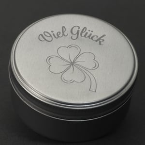 Geschenk-Box "Viel Glück" (rund, Ø: ca. 8 cm) image