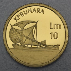 Goldmünze 10 Liri "Xprunara" 2002 (Malta) - Hauptansicht