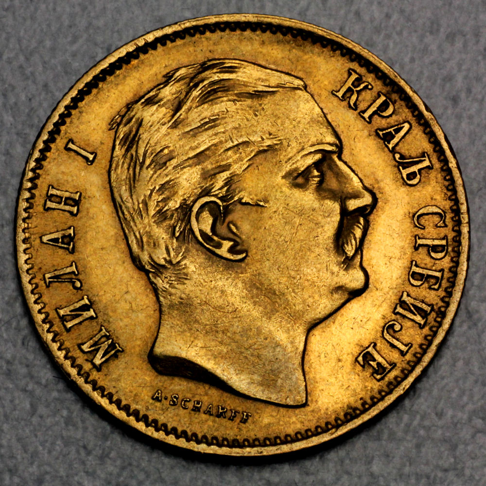 Goldmünze "10 Dinar" (Serbien) - Hauptansicht