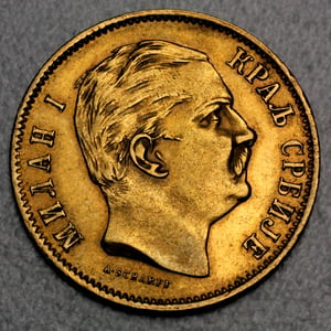 Goldmünze "10 Dinar" (Serbien) - Hauptansicht