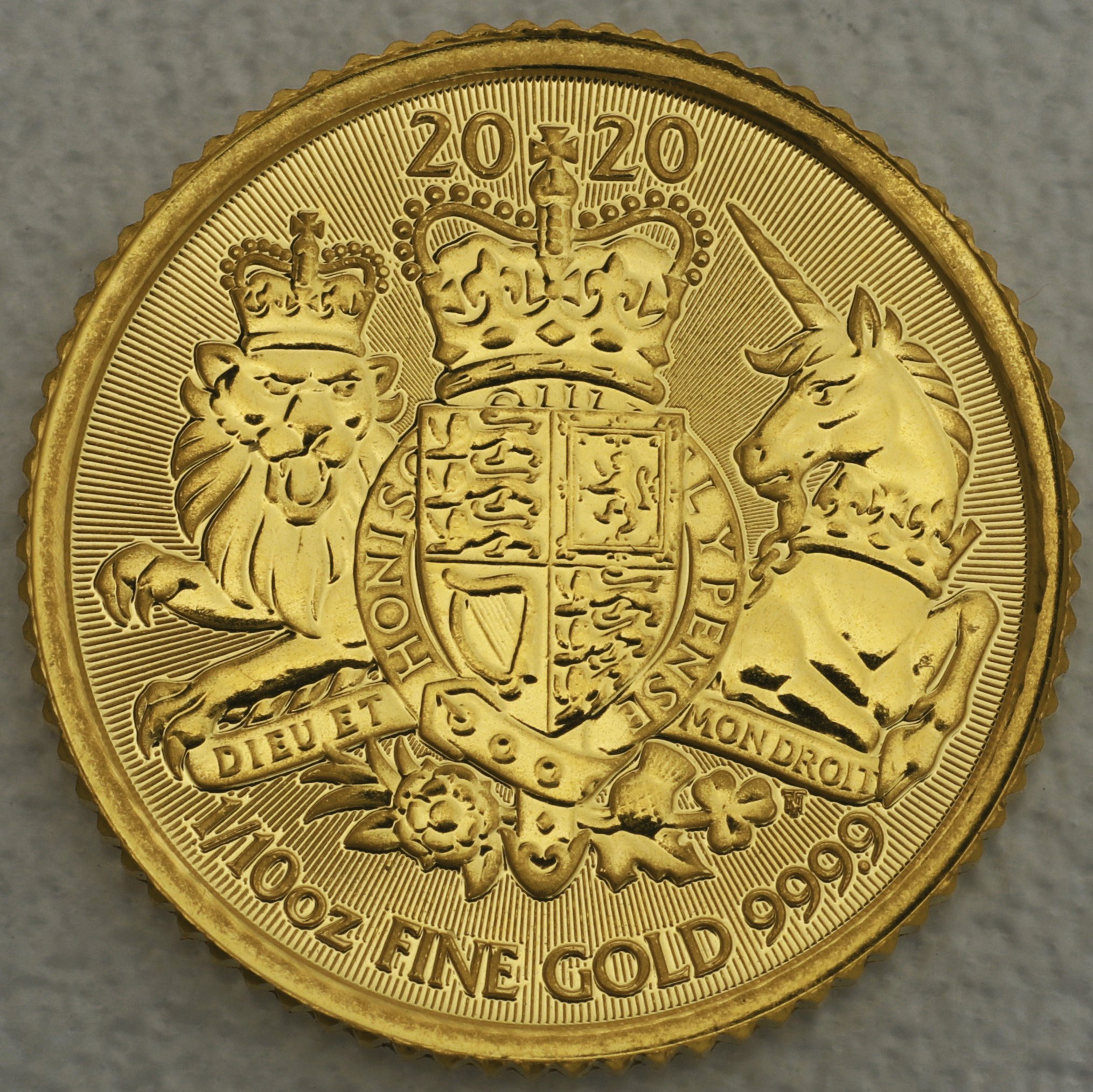 Goldmünze 1/10oz "The Royal Arms" 2020 (Großbritannien) - Hauptansicht