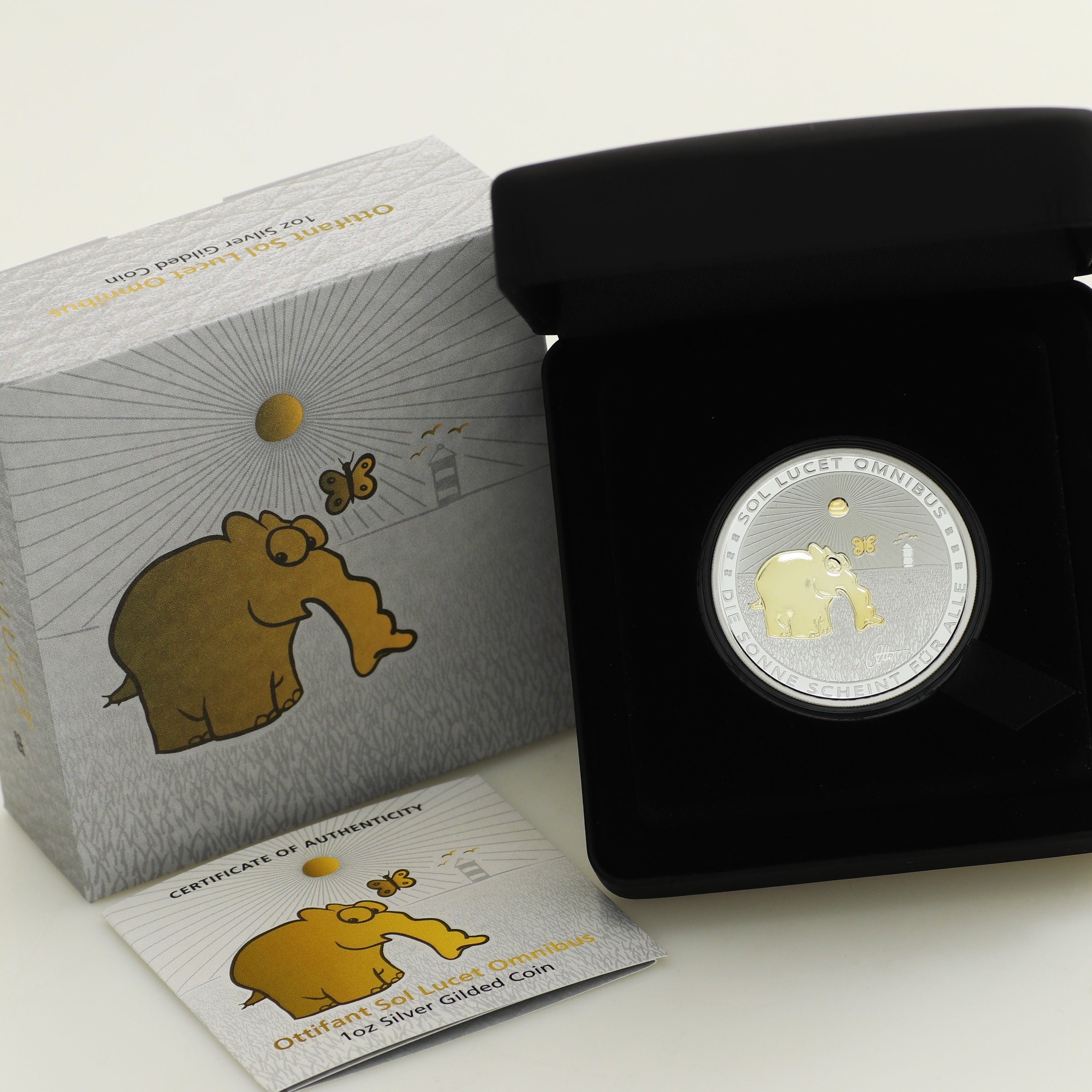 Silbermünze 1oz "Sol Lucet Omnibus" 2021 (vergoldet) Ottifanten – Sunnyfant diff. (Tuvalu) - Detailansicht 2