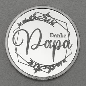 Silbermedaille 1oz "Danke - Papa" Gravurmedaille - Hauptansicht