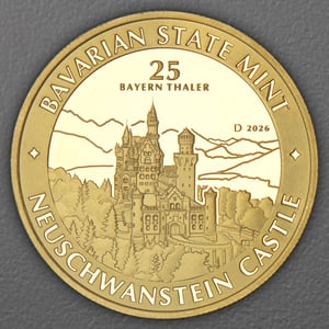 Gold 1/4oz "Schloss Neuschwanstein" 2026 Bayern Thaler (Deutschland) - Hauptansicht
