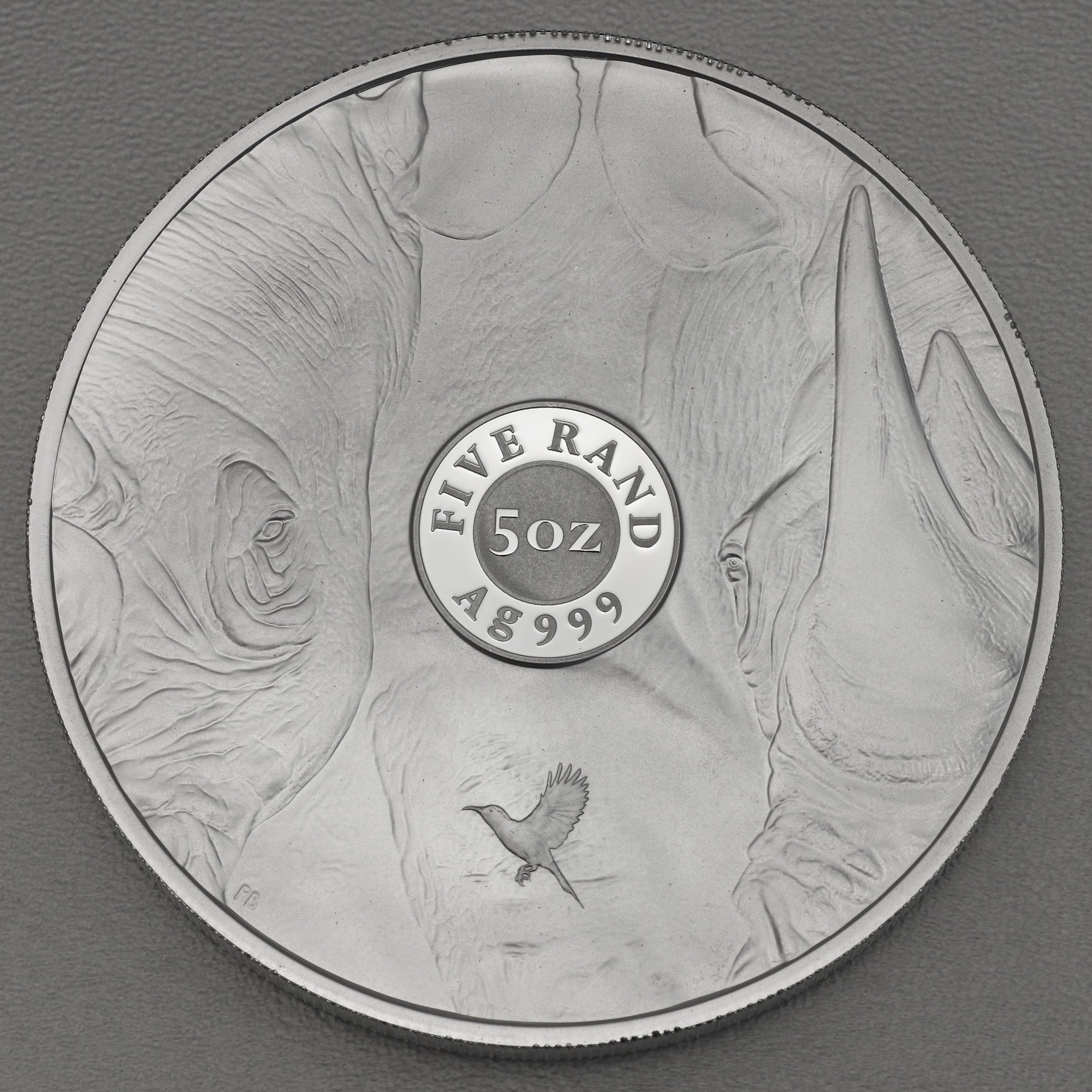 Silbermünze 5oz "Nashorn" 2025 (PP) Big Five III (Südafrika) - Detailansicht 1