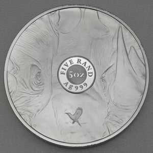 Silbermünze 5oz "Nashorn" 2025 (PP) Big Five III (Südafrika) - Miniaturansicht 2