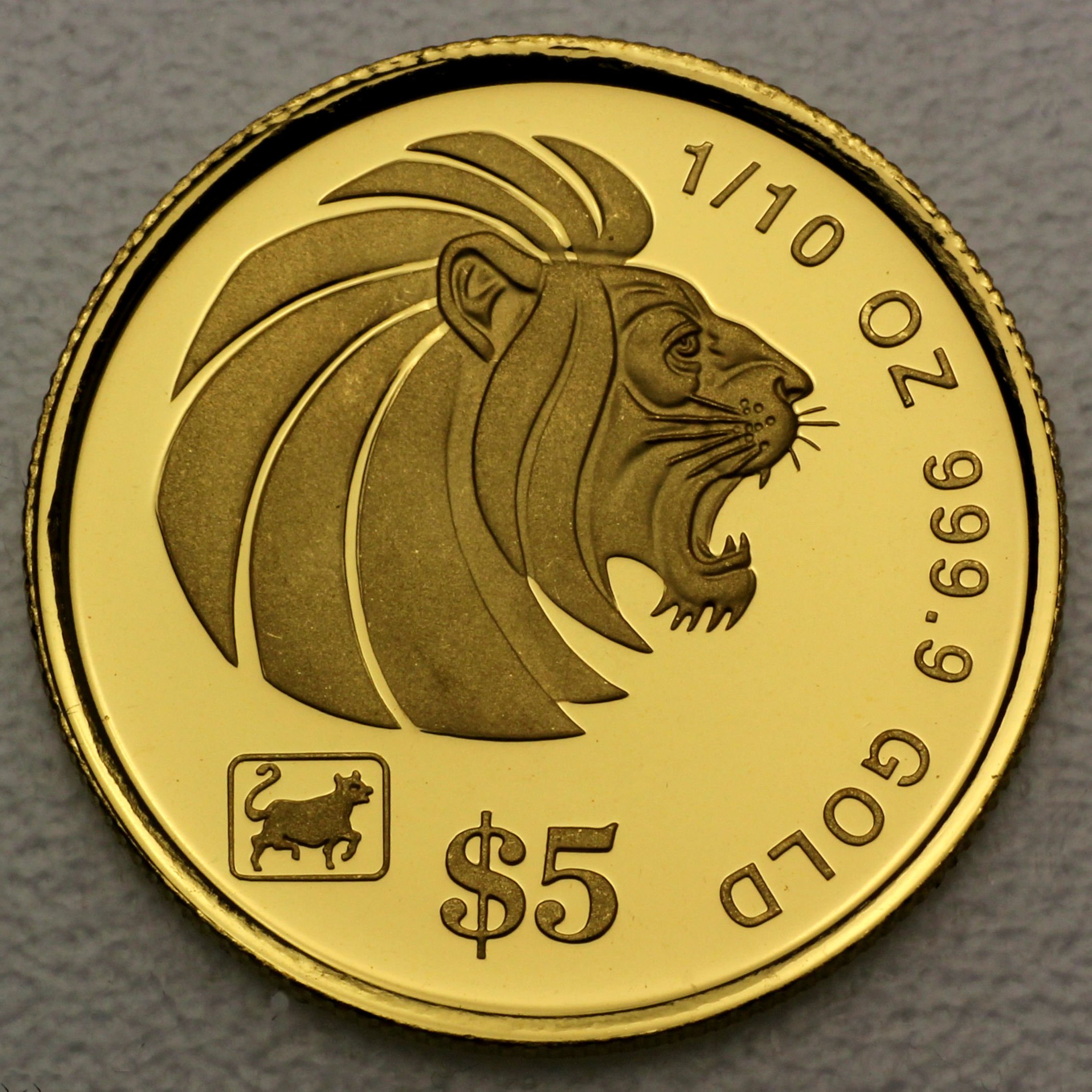 Goldmünze 1/10oz "Lion" verschiedene Jahrgänge (Singapur) - Hauptansicht