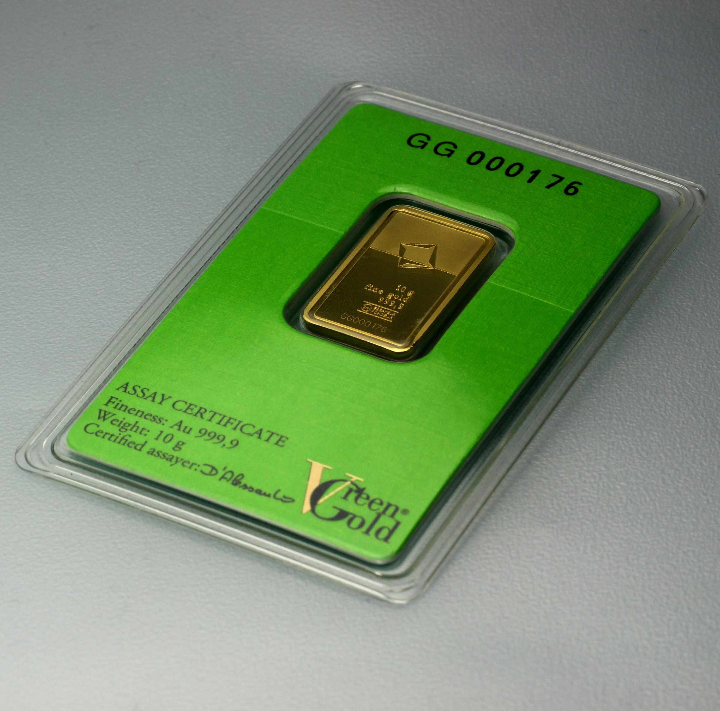 Goldbarren 10g "Green Gold" VALCAMBI (999,9 Au) - Detailansicht 4