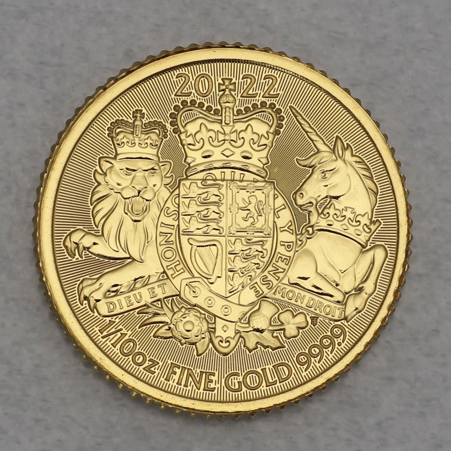 Goldmünze 1/10oz "The Royal Arms" 2022 (Großbritannien) - Hauptansicht