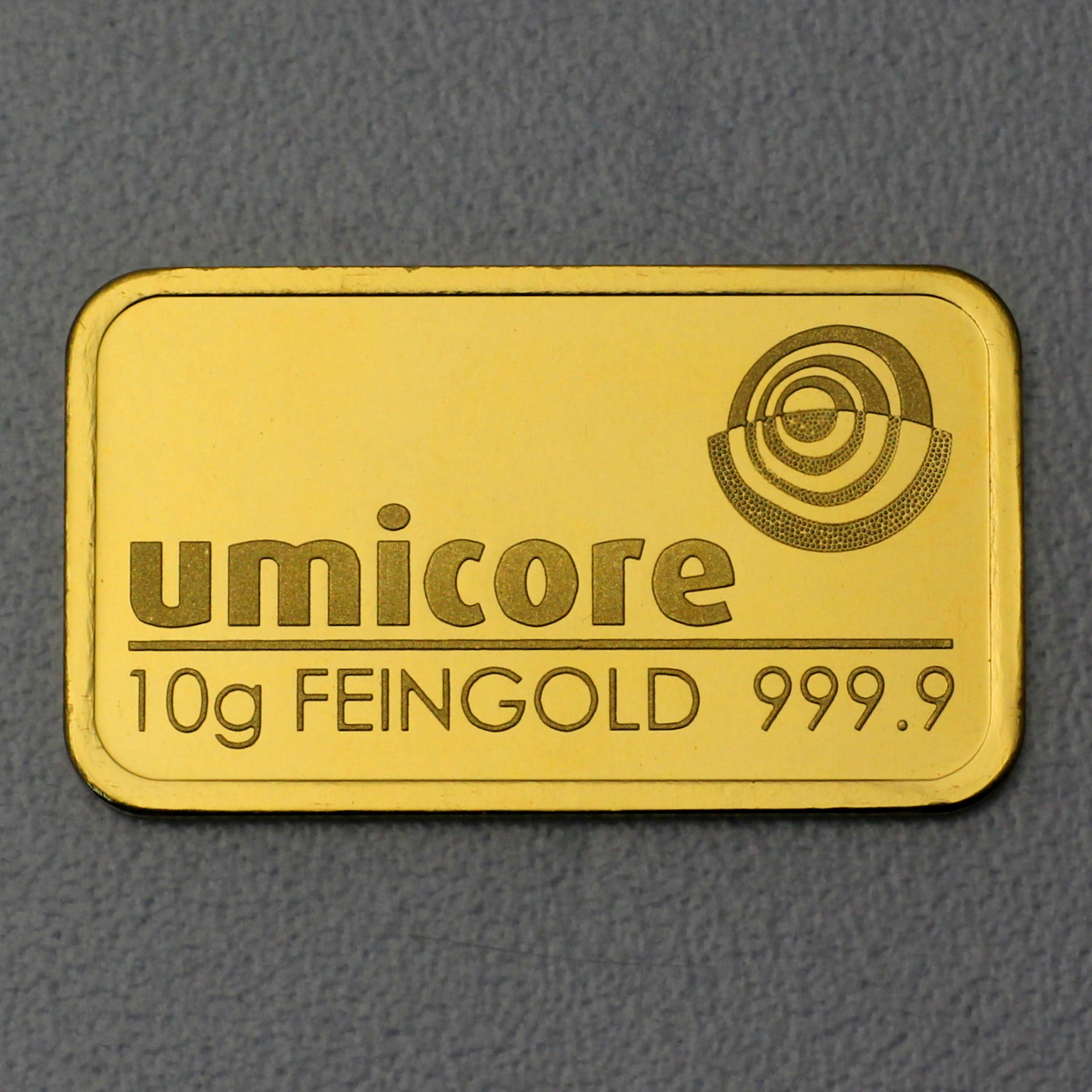 Goldbarren 10g UMICORE geprägt - Hauptansicht