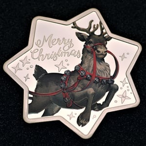 Silbermünze 1oz "Christmas" 2019 (PP/koloriert) Star-Shaped Coin (Australien) - Miniaturansicht 1