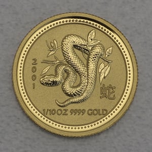 Goldmünze 1/10oz "Schlange" 2001 Lunar I – Year of the Snake (Australien) - Hauptansicht