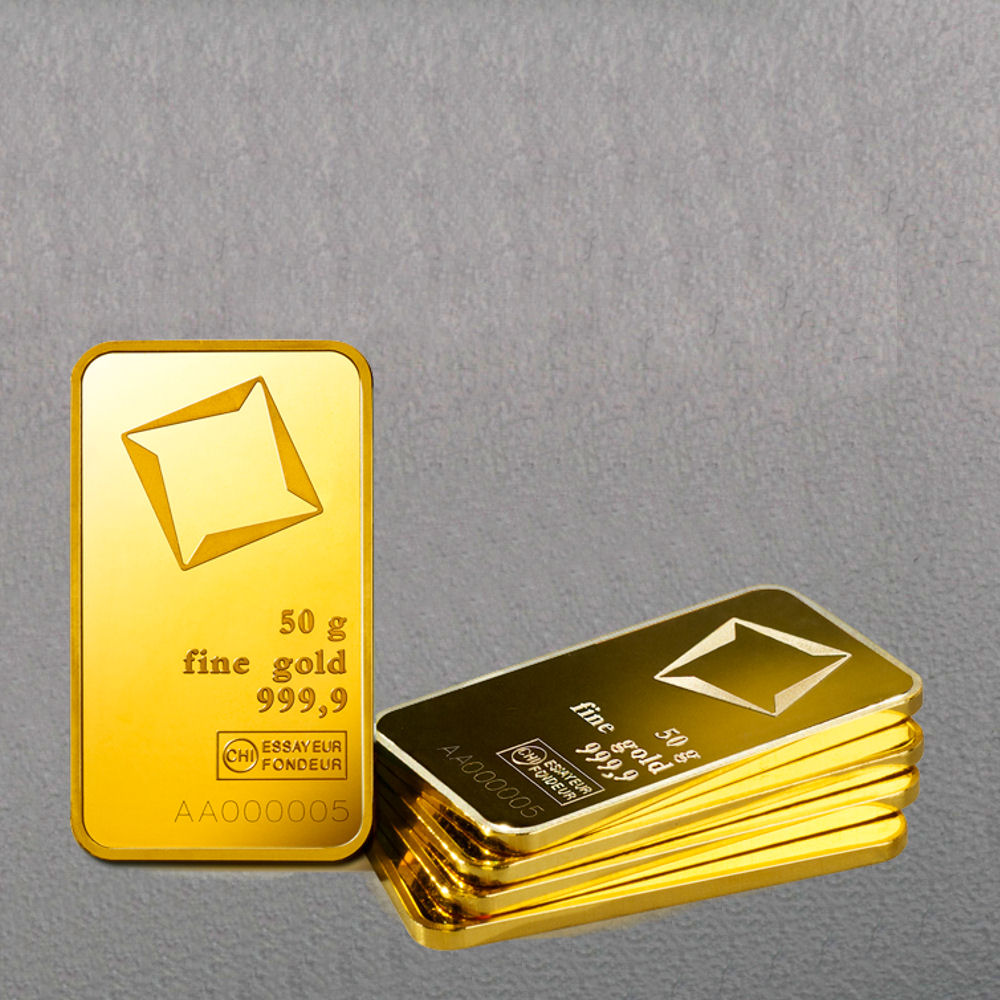 Goldbarren 50g VALCAMBI - "Resale" - Hauptansicht