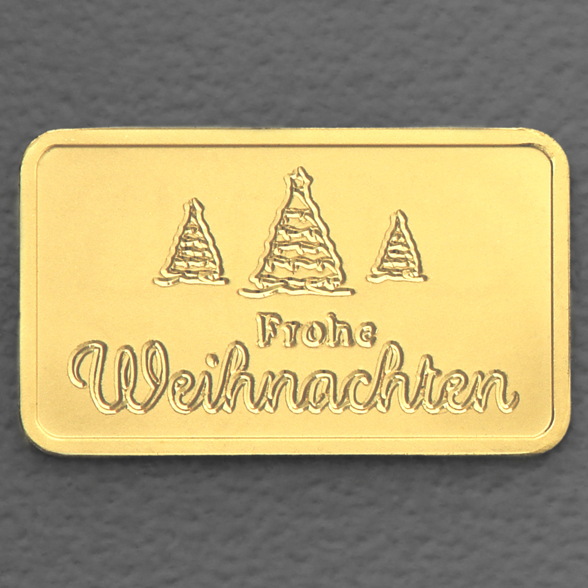 Goldbarren 2,5g Gravur "Frohe Weihnachten" - Hauptansicht
