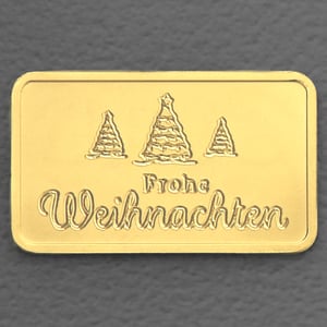 Goldbarren 2,5g Gravur "Frohe Weihnachten" - Hauptansicht