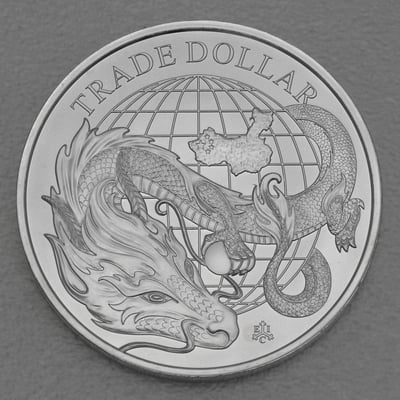 Silbermünze 1oz "Chinese Trade Dollar" 2021 Modern Trade Dollar (St. Helena) - Miniaturansicht 1