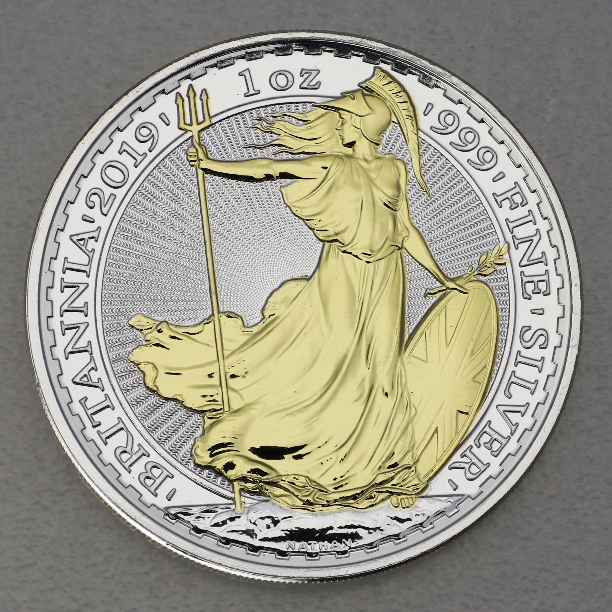 Silbermünze 1oz "Britannia" 2019 (vergoldet) (Großbritannien) - Hauptansicht