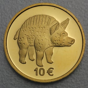 Goldmünze "10 Euro-2006" Das Wildschwein vom Titelberg (Luxemburg) - Hauptansicht