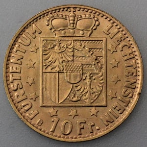 Goldmünze "10 Franken" verschiedene Jahrgänge (Liechtenstein) - Miniaturansicht 2