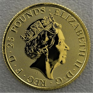 Goldmünze 1/4oz "White Lion of Mortimer" 2020 The Queen s Beasts (Großbritannien) - Miniaturansicht 2