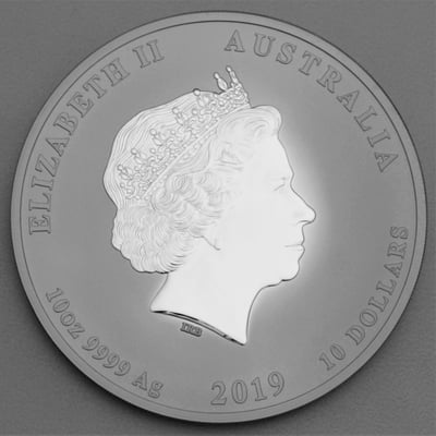 Silbermünze 10oz "Schwein" 2019 Lunar II – Year of the Pig (Australien) - Miniaturansicht 2