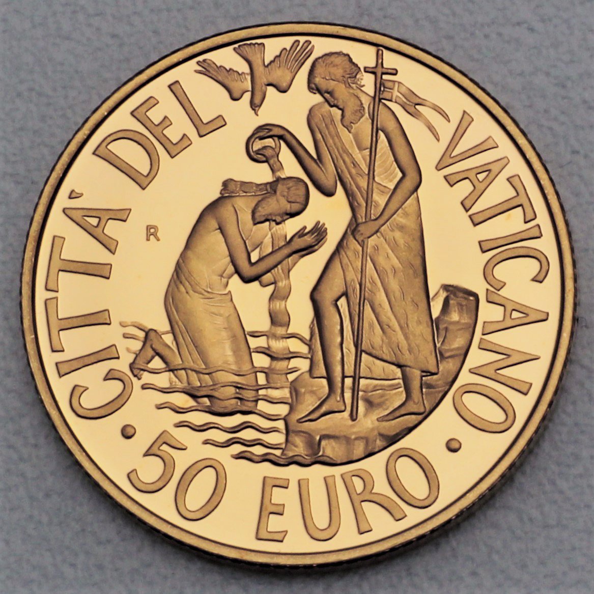 Goldmünze "50 Euro - 2005" Die Taufe (Vatikanstadt) - Hauptansicht