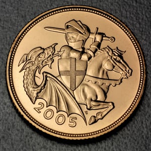 Goldmünze 1/2 Sovereign "Elizabeth II." 2005 (Großbritannien) - Hauptansicht